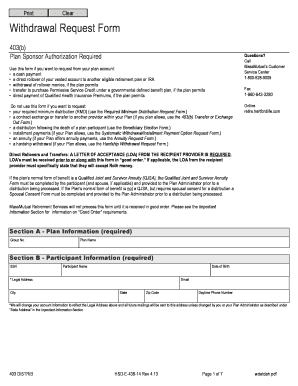 403(b) Withdrawal Request Form