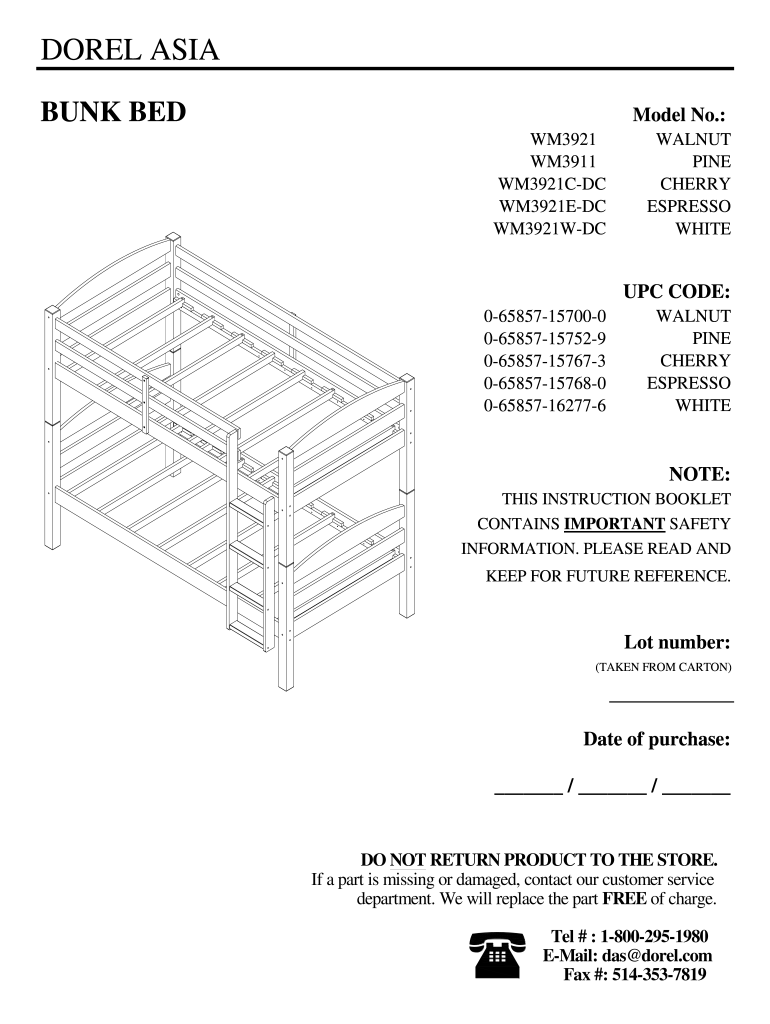 Better Homes And Gardens Bunk Bed Replacement Parts Fill Online 