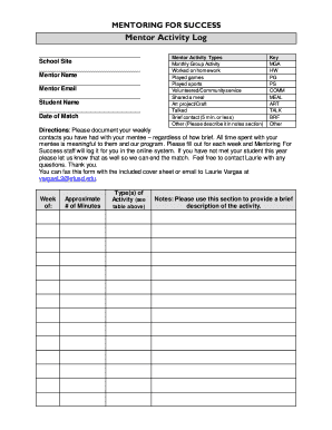 Mentor Activity Log - SFUSD School Health Programs Department - healthiersf