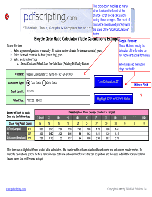 Bicycle Gear Ratio Calculator