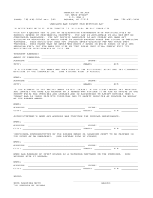 New Jersey Landlord and Tenant Registration Form