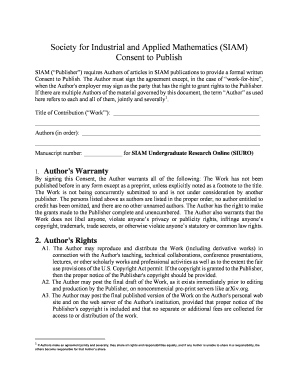 SIAM Consent to Publish