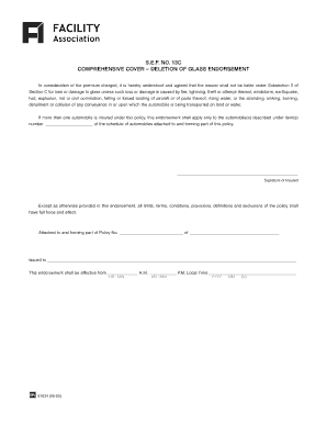 Comprehensive Cover - Glass Deletion Endorsement