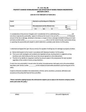 Property Damage Reimbursement Endorsement