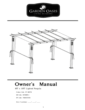 8FT x 10FT Lighted Pergola Assembly Instructions