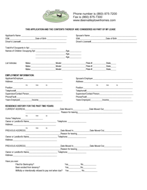 Rental Application Form