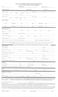 Legacy Partners Residency Application