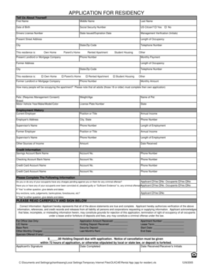 Residential Rental Application