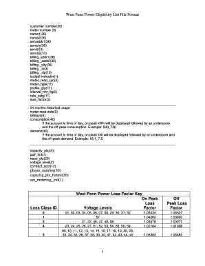 West Penn Power Eligibility List File Format