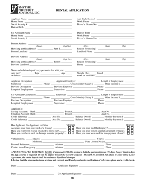 Rental Application Form