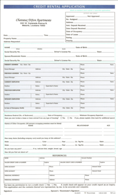 Credit Rental Application