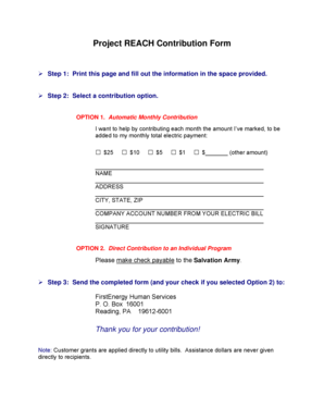 Project REACH Contribution Form