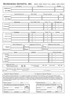 Rental Application Form
