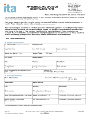 Apprentice and Sponsor Registration Form