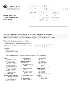 Patient Socio-Demographic Information Form