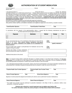 Authorization of Student Medication