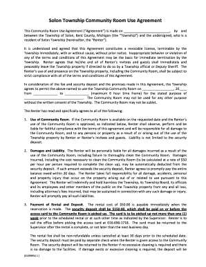 Community Room Rental Agreement 2 4doc - solontwp