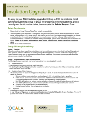 Attic Insulation Upgrade Rebate Request Form