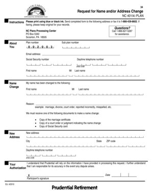 Request for Name and/or Address Change