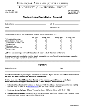 Student Loan Cancellation Request