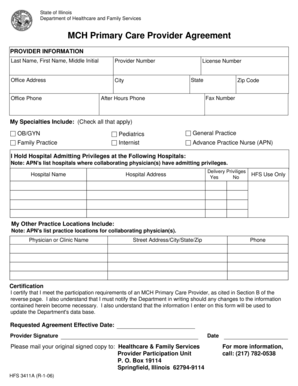 Illinois MCH Primary Care Provider Agreement
