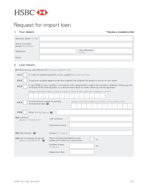 HSBC Import Loan Request Form