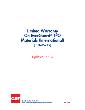 International Limited Warranty on EverGuard TPO Materials