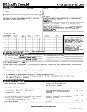 Group Benefits Dental Claim Form