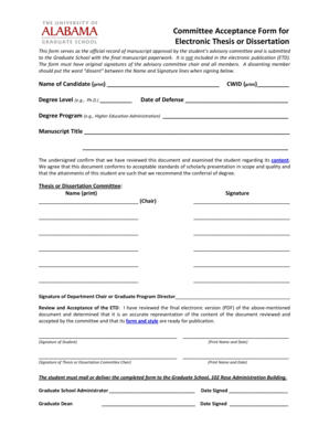 Committee Acceptance Form for Electronic Thesis or Dissertation