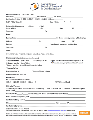 ATPO Membership Application Form