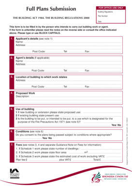 UK Full Plans Building Regulations Submission