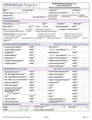 NCDR PINNACLE Registry Data Collection Form