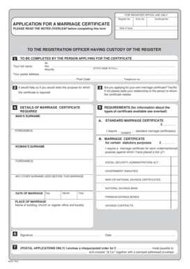 UK Marriage Certificate Application