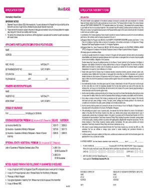Domestic Helper Indemnity Application Form