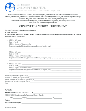 Consent for Medical Treatment