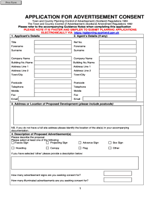 Application for Advertisement Consent