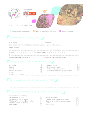 NCS Young Person Sign Up Form