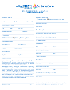 Credit Check Cashing Application