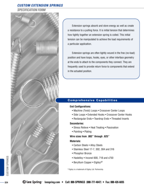 Custom Extension Springs Specification Form