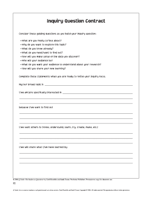 Inquiry Question Contract