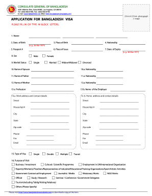 Bangladesh Visa Application Form