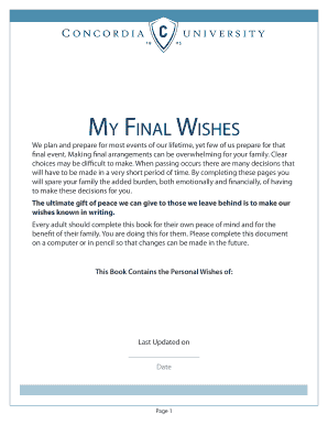 Final Wishes Document