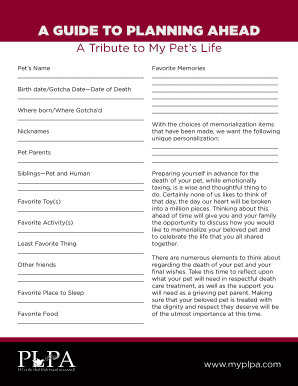 Pet Memorialization Planning Guide