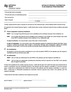 Spousal Contributor Removal Request
