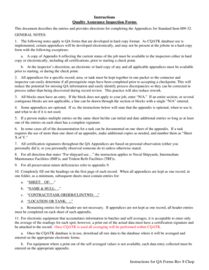 Quality Assurance Inspection Forms