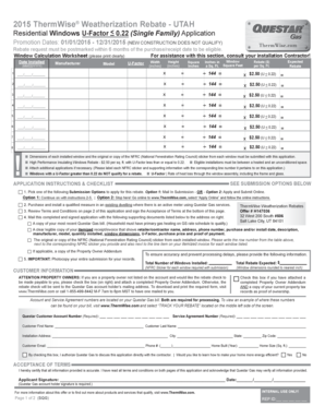 2015 ThermWise Weatherization Rebate Application