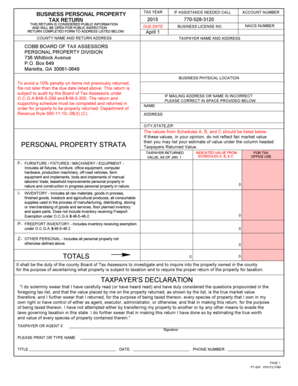 Georgia Business Personal Property Tax Return