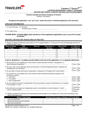 Lawyers Professional Liability Insurance Application