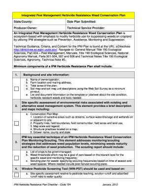 USDA IPM Herbicide Resistance Weed Conservation Plan