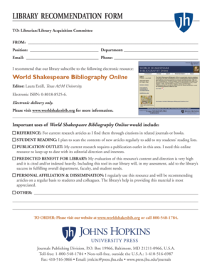 Library Recommendation Form